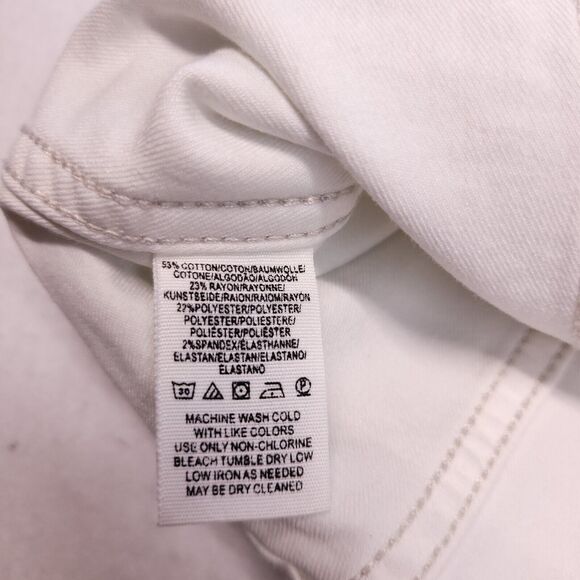 People Tree Zip Up Casual Light Wash Skirt Womens Size 2 White - Picture 6 of 7